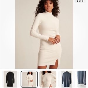 BLACK Abercrombie & Fitch Mockneck Sweater Dress